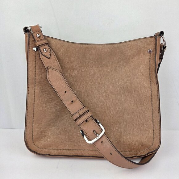 Tignanello Pebbled Leather Xbody Messenger Bag Light Tan - Picture 1 of 15